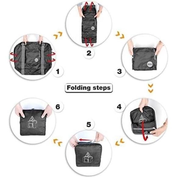 Airlines Personal Item Bag 18x14x8 Foldable Travel Duffel Carry on Weekender - Picture 2 of 7